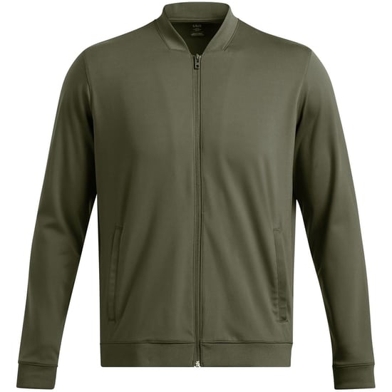 Men's Under Armour Meridian Solid Patterned Bomber Jacket with Ribbed Cuff in Green - Image 1