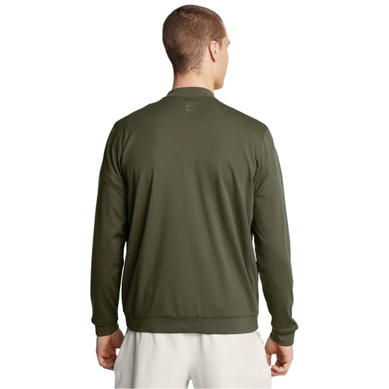 Men's Under Armour Meridian Solid Patterned Bomber Jacket with Ribbed Cuff in Green - Image 4