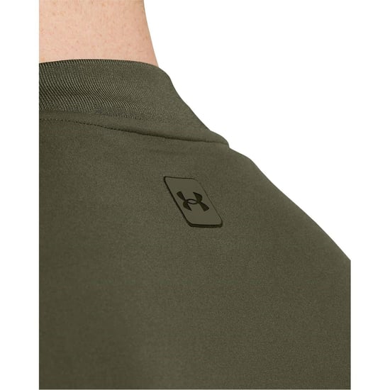 Men's Under Armour Meridian Solid Patterned Bomber Jacket with Ribbed Cuff in Green - Image 5