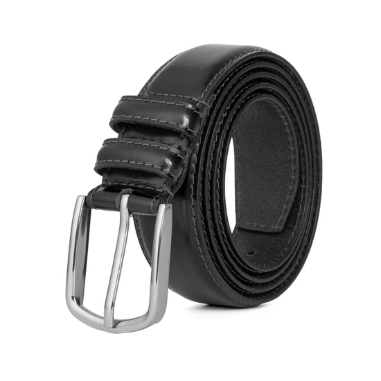 Black Belt for Men, 1.25” Genuine Leather Belt, Premium Classic Belt - Image 1