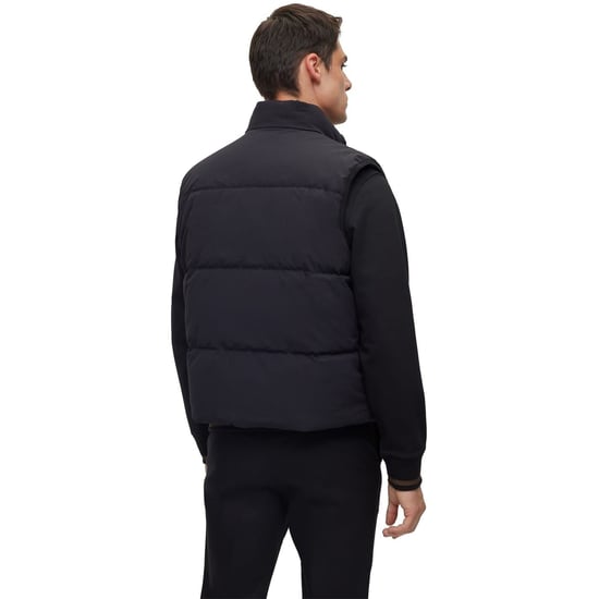 Men's Boss Solid Patterned Regular Fit Gilet in Black - Image 2