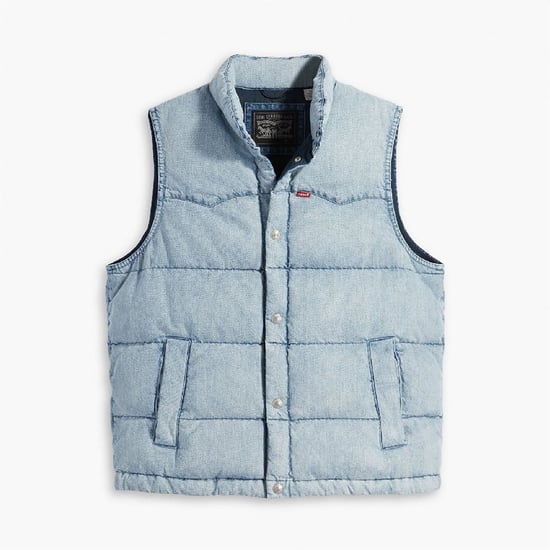 Men's Levis Western Snap Button Puffer Gilet with Pockets in Marion - Image 1