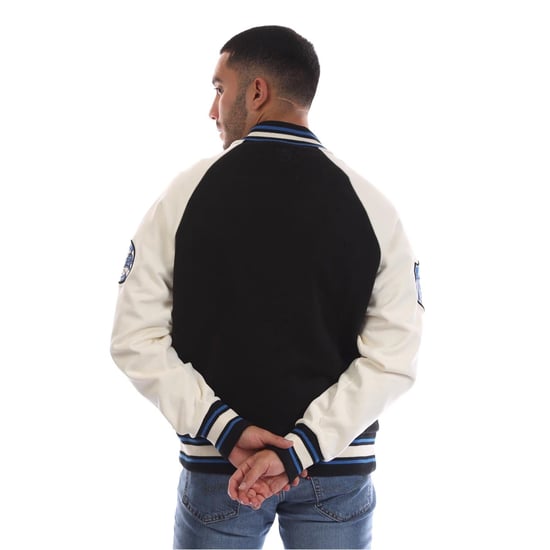 Men's Avirex Spring Embroidered Ribbed Cuff Bomber Jacket in Black - Image 3