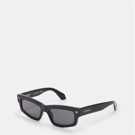 Accessories Off White Miramar Rectangle Full Rim Sunglasses in Black/Dark Grey - Image 1