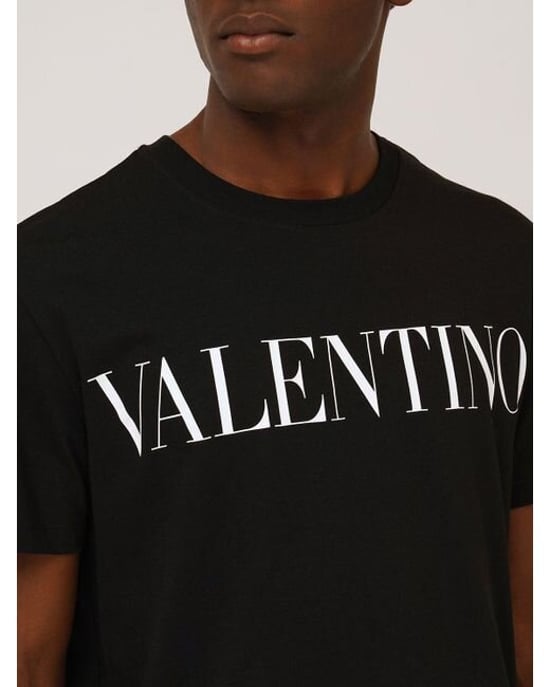 Logo Print T-shirt in Black - Image 2