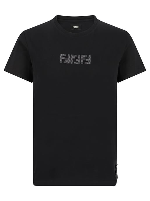 FF Labyrinth Embroidered T-shirt in Black - Image 2