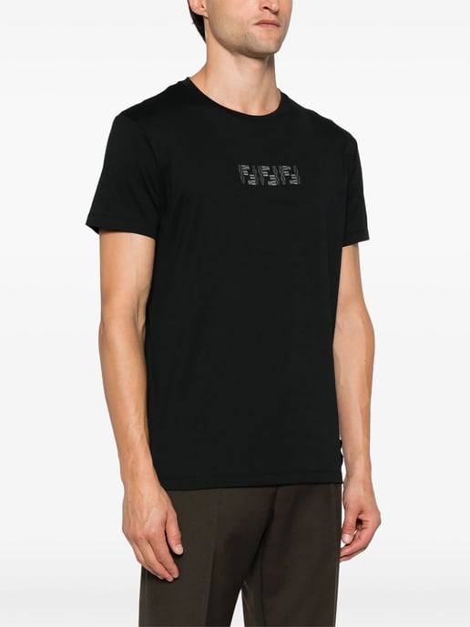 FF Labyrinth Embroidered T-shirt in Black - Image 3