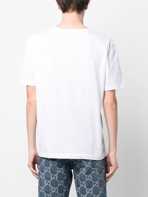 Classic Interlock Printed Logo T-Shirt in White - Image 4