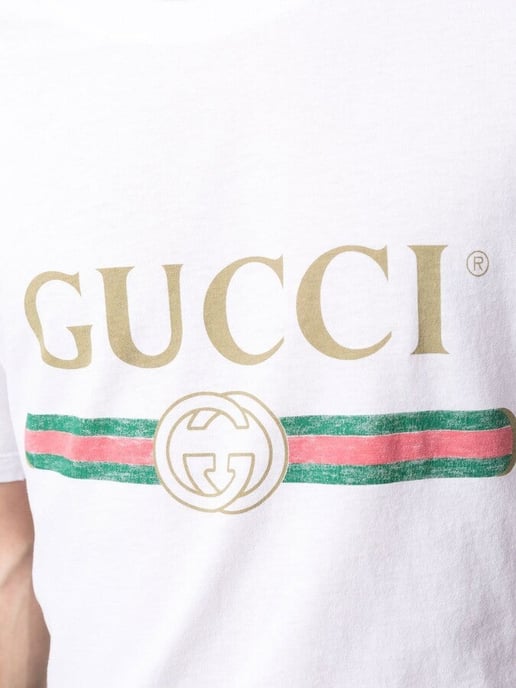 Classic Interlock Printed Logo T-Shirt in White - Image 5