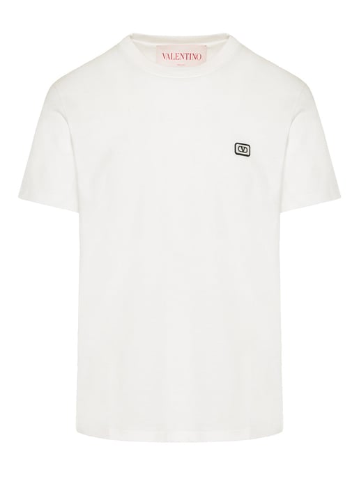 Small VLOGO Patch Embroidered T-Shirt in White - Image 1