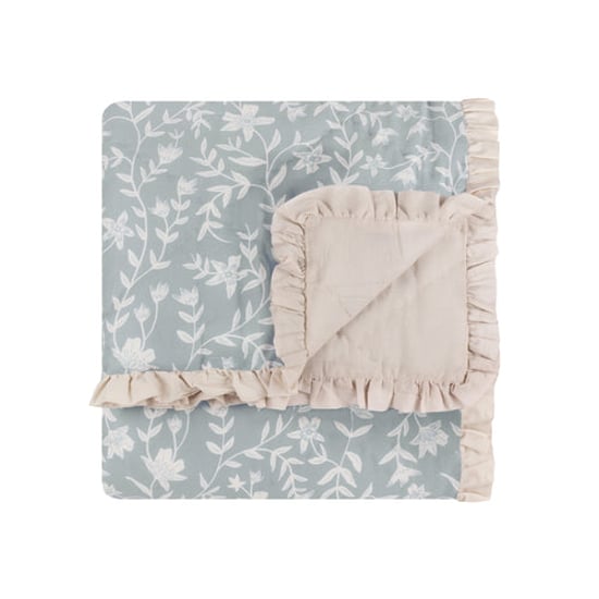 Wylder Amelia 100% Cotton Floral Quilted Bedspread, Seafoam Blue - Image 3