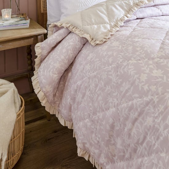 Wylder Amelia 100% Cotton Floral Quilted Bedspread, Blush Pink - Image 2