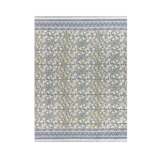 Wylder Annabelle 100% Cotton Floral Quilted Bedspread, Blue - Image 4