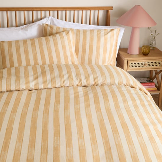 Furn Dual Tone Striped Reversible Duvet Cover Set, Yellow - Image 2