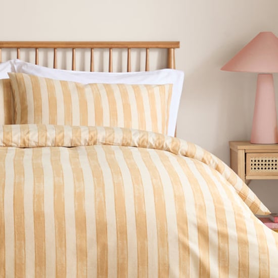 Furn Dual Tone Striped Reversible Duvet Cover Set, Yellow - Image 3