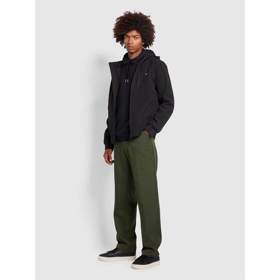 Men's Farah Rudd Softshell Hooded Sweatshirt in Black - Image 2