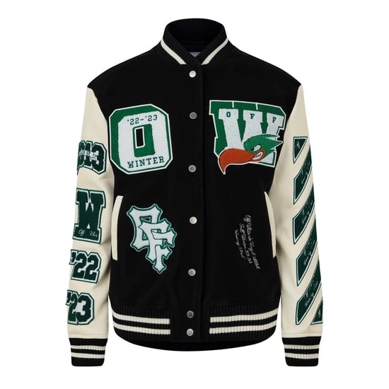 Women's Off White Off Embr Varsity in Black White - Image 1