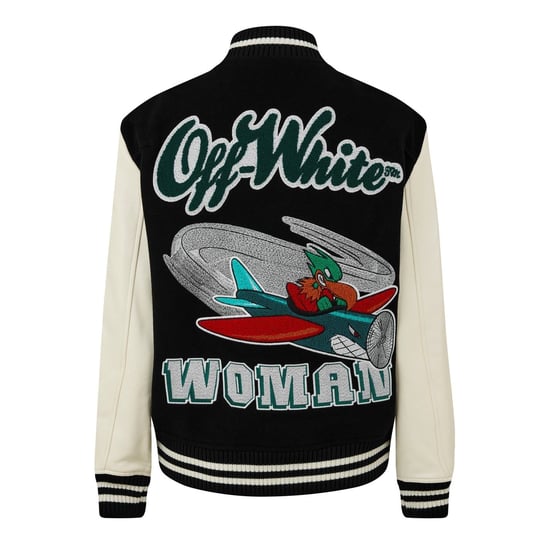 Women's Off White Off Embr Varsity in Black White - Image 2