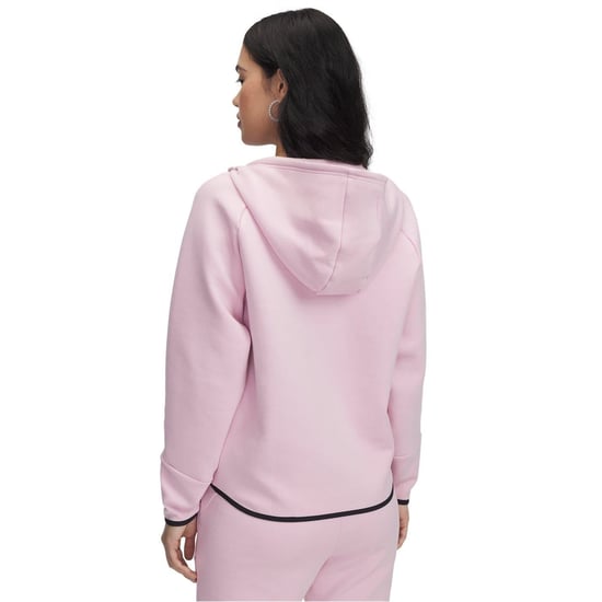 Women's Under Armour Unstoppable Solid Patterned Hooded Full Zipper Sweat Jacket in Pink - Image 2