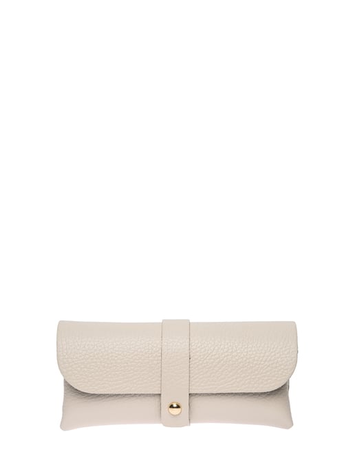 Roberta M Beige Rundleer zonnebril hoesje - Image 1