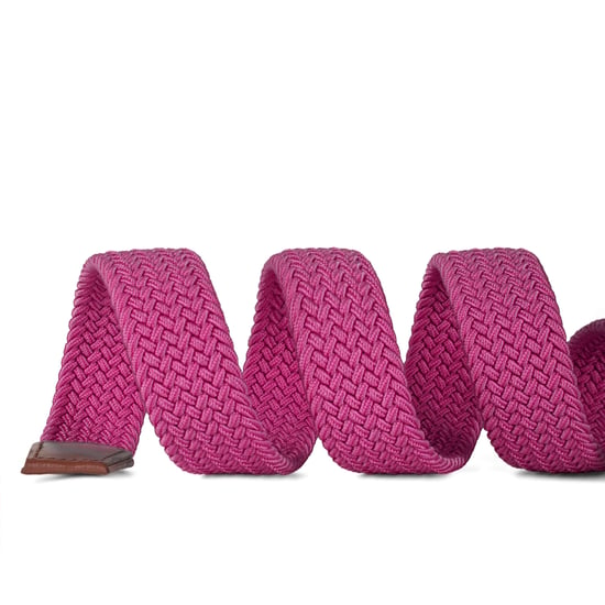Woven Stretchy Belt - Braided Elastic Waist Belt for Men & Women in Pink - Image 2