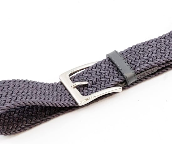 Woven Stretchy Belt - Braided Elastic Waist Belt for Men & Women in Grey - Image 3