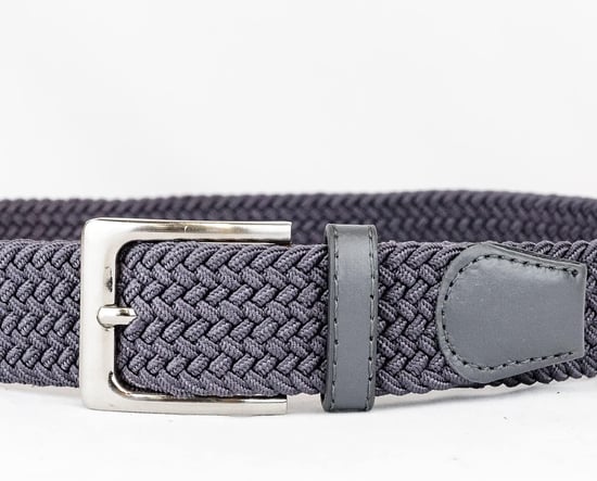 Woven Stretchy Belt - Braided Elastic Waist Belt for Men & Women in Grey - Image 4