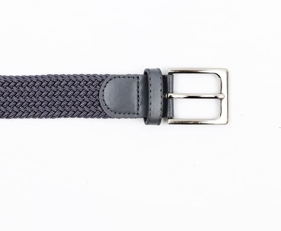 Woven Stretchy Belt - Braided Elastic Waist Belt for Men & Women in Grey - Image 5
