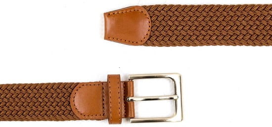 Woven Stretchy Belt - Braided Elastic Waist Belt for Men & Women in Brown - Image 4