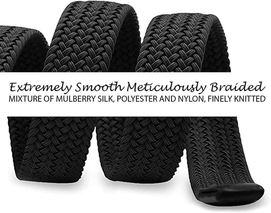 Woven Stretchy Belt - Braided Elastic Waist Belt for Men & Women in Black - Image 2