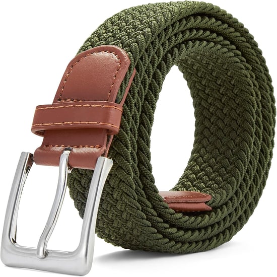 Woven Stretchy Belt - Braided Elastic Waist Belt for Men & Women in Green - Image 1