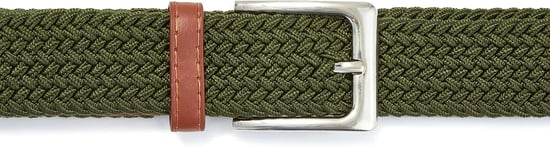 Woven Stretchy Belt - Braided Elastic Waist Belt for Men & Women in Green - Image 3