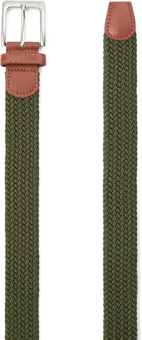 Woven Stretchy Belt - Braided Elastic Waist Belt for Men & Women in Green - Image 4