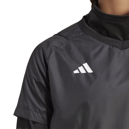 Women's adidas Regular Fit High Neck Windbreaker Jacket in Black/White - Image 5