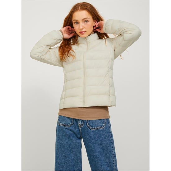 Women's JJXX Solid Patterned Puffer Jacket in Seedpearl - Image 1