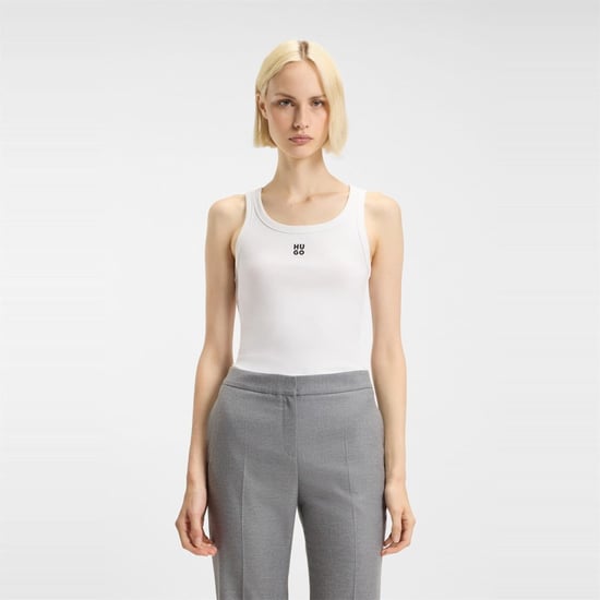 Women's Hugo Datamia Sleeveless Vest in White 100 - Image 2