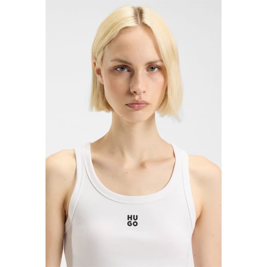Women's Hugo Datamia Sleeveless Vest in White 100 - Image 3