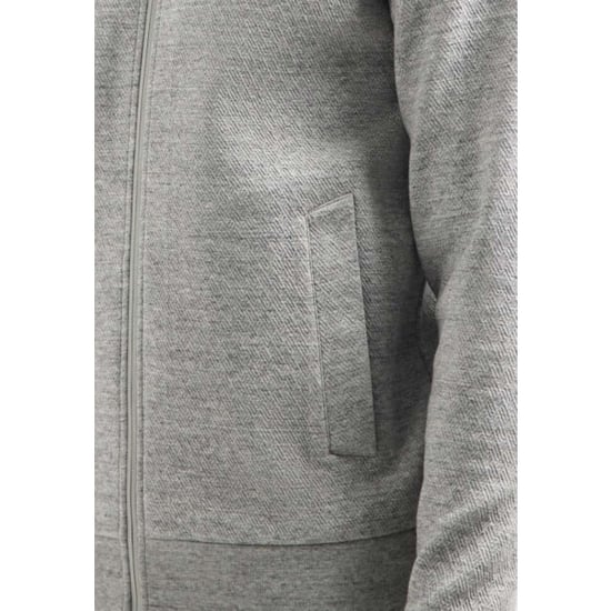 No Excess Sweater full zip stand up-collar re grey melange - Image 2