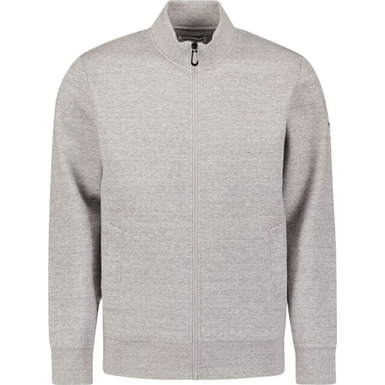 No Excess Sweater full zip stand up-collar re grey melange - Image 3