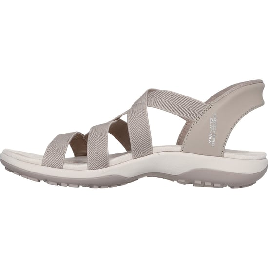 Skechers Reggae Slim Stretch Flex Textile Women's Taupe Sandals - Image 4