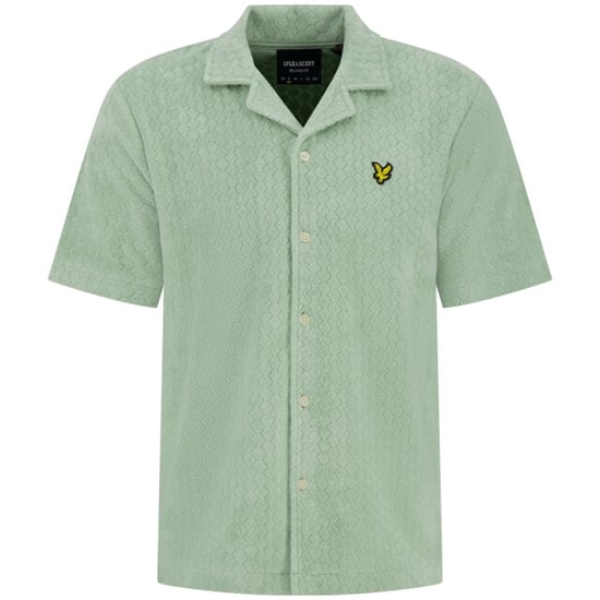 Lyle and Scott Honeycomb toweling shirt mint - Image 1