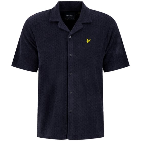 Lyle and Scott Honeycomb toweling shirt navy - Image 1