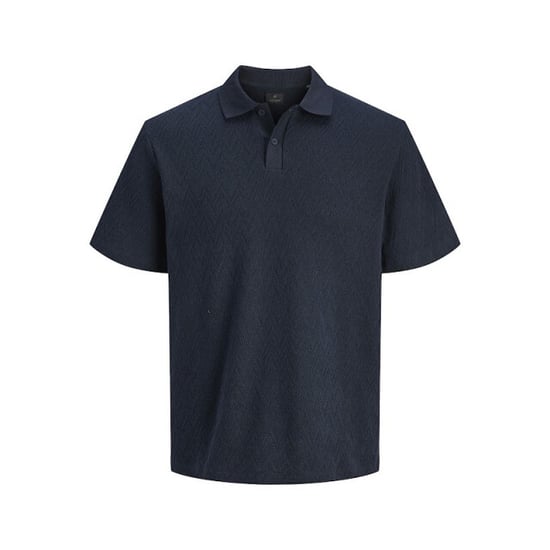 Jack & Jones Jprblatrenton ss jacquard polo navy - Image 1