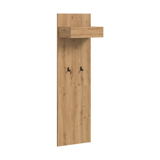 Furnilux Garderobepaneel in artisan oak met haakjes- plank en kledingstang 160 cm - Image 1