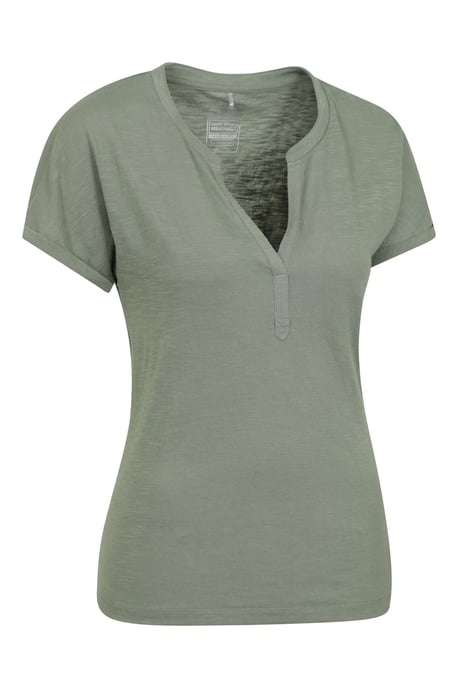 'Skye' Women's Slub T-Shirt Sun Protection Breathable Summer Tee Khaki - Image 2