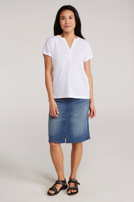 'Skye' Women's Slub T-Shirt Sun Protection Breathable Summer Tee White - Image 3