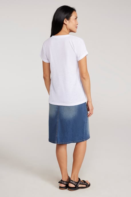 'Skye' Women's Slub T-Shirt Sun Protection Breathable Summer Tee White - Image 4