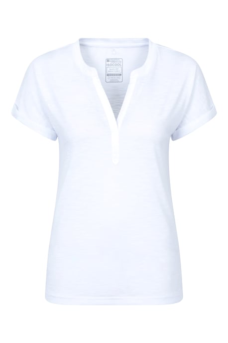 'Skye' Women's Slub T-Shirt Sun Protection Breathable Summer Tee White - Image 5