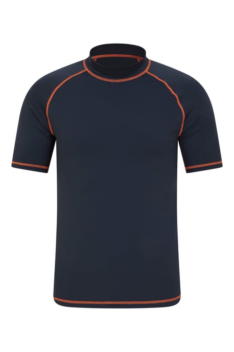 Men's UV Rash Vest Sun Protection Quick Drying Swimwear Stretchy Beach Surf Top Blue/Navy - Image 5
