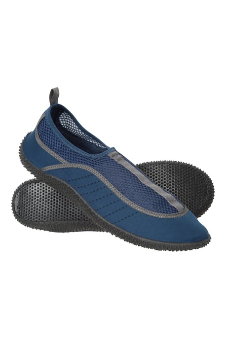 'Bermuda' Men's Aqua Shoe with Mesh Panel Slip On Summer Beach Sandals Navy - Image 2